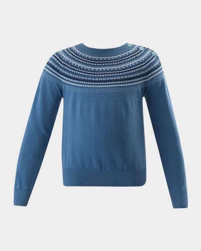 Girl's Fairisle Printed Sweater, Size 2-10